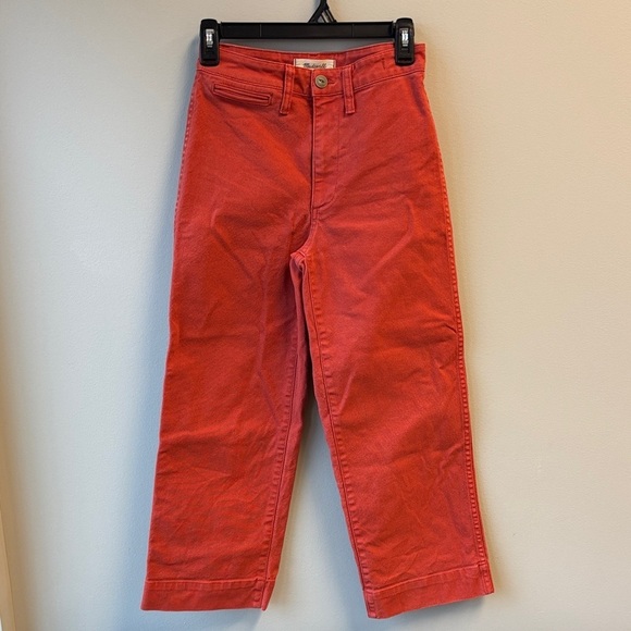 Madewell Denim - Madewell Orange Red Denim slim Emmett wide leg